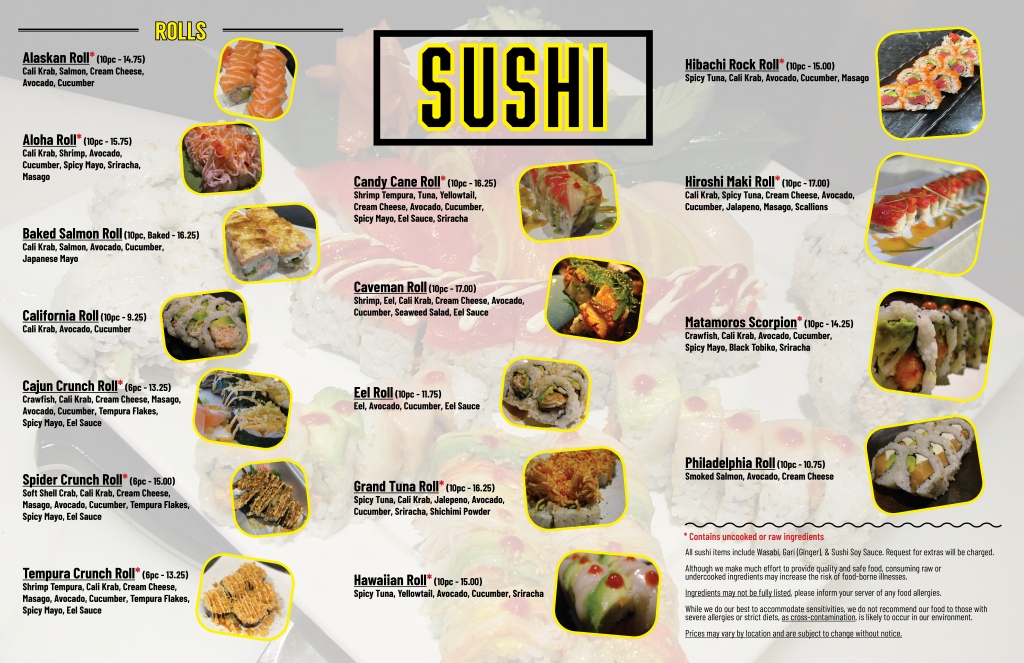 Sushi Menu (Front)